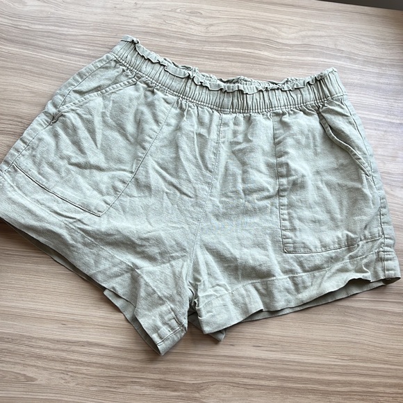 Abercrombie Linen Blend Shorts - Sage - M - Picture 2 of 2